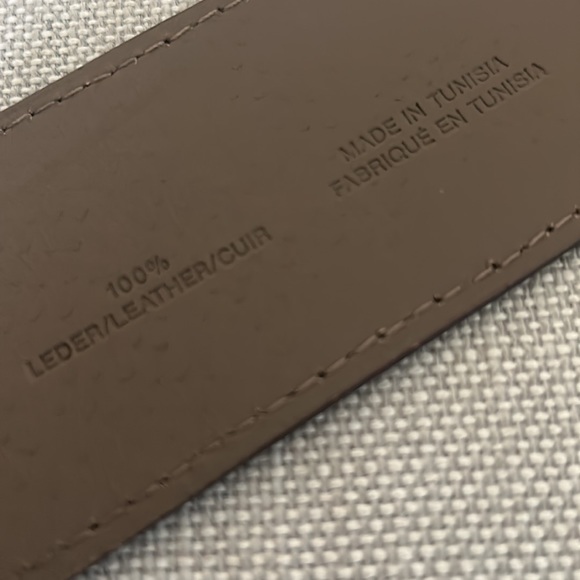 EUC Olsen WIDE Belt in NEUTRAL Reptile Leather/Gunmetal Hardware US L - Picture 6 of 7